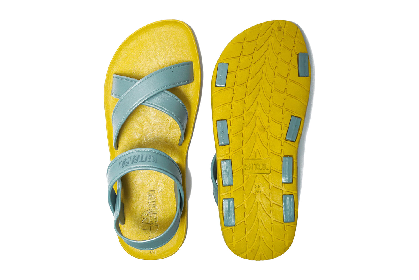 Cross Plus Kids Yellow Sole Grey Strap
