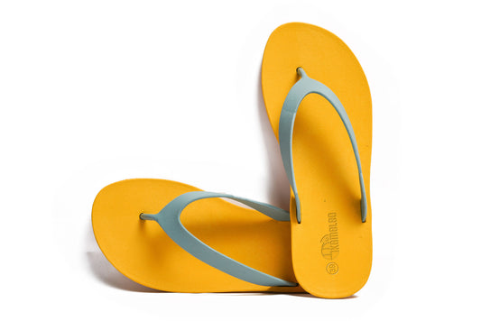 Flippy Yellow Sole Grey Strap