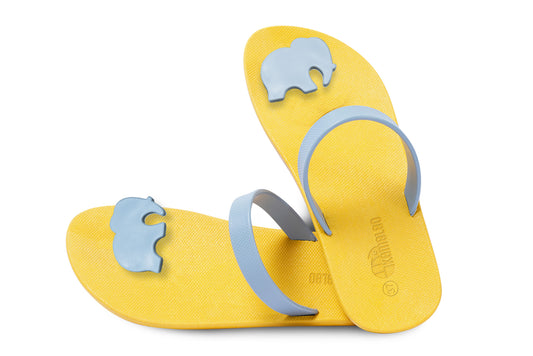 Poppi Ellie Yellow Sole Grey Strap