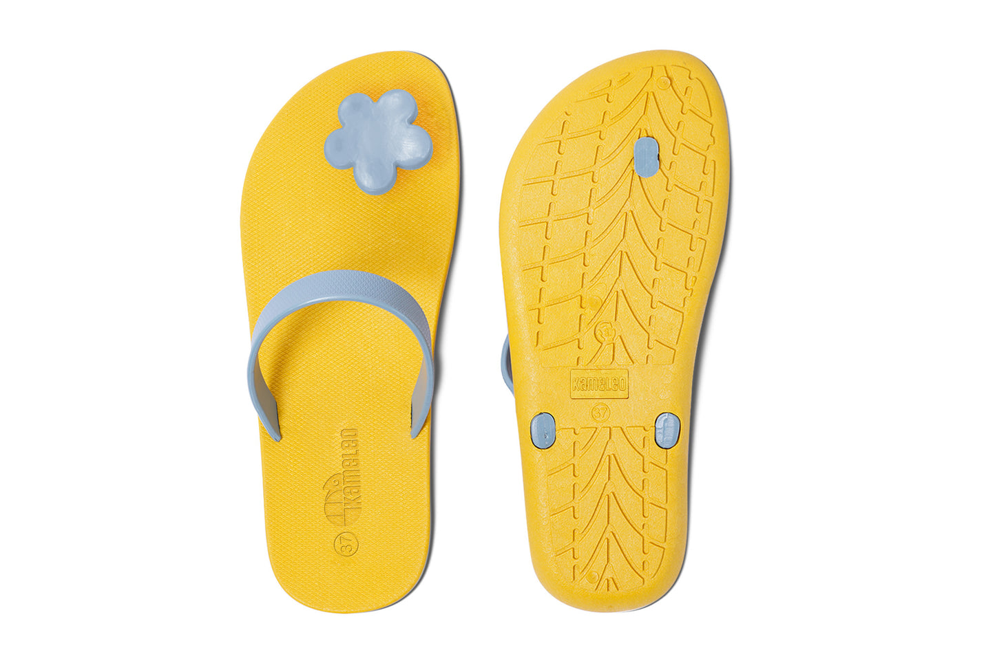 Poppi Flora Yellow Sole Grey Strap