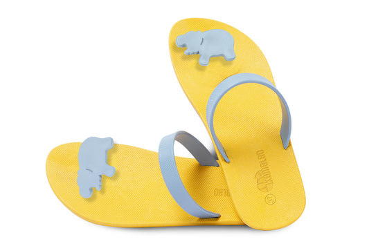 Poppi Hippo Yellow Sole Grey Strap