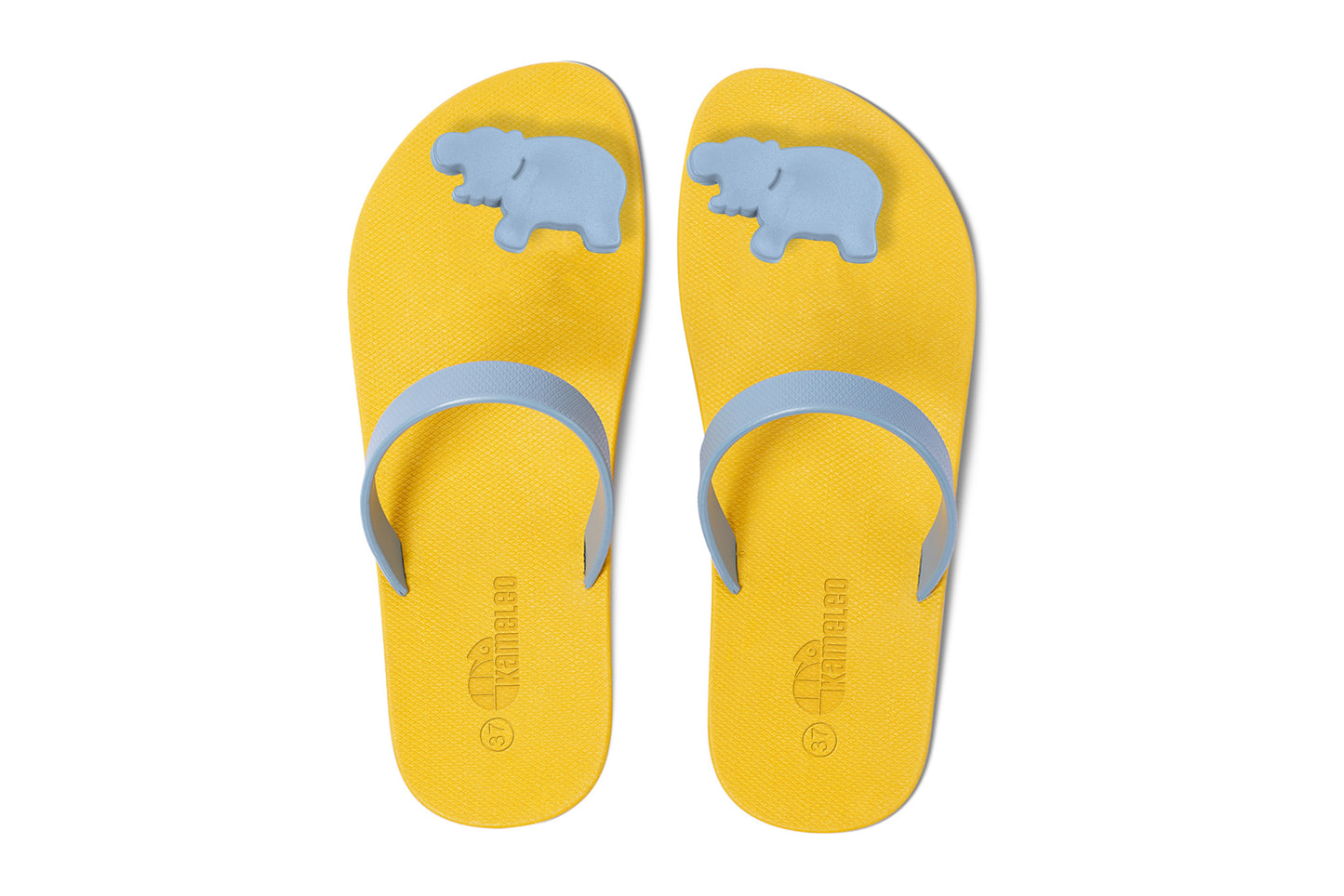 Poppi Hippo Yellow Sole Grey Strap