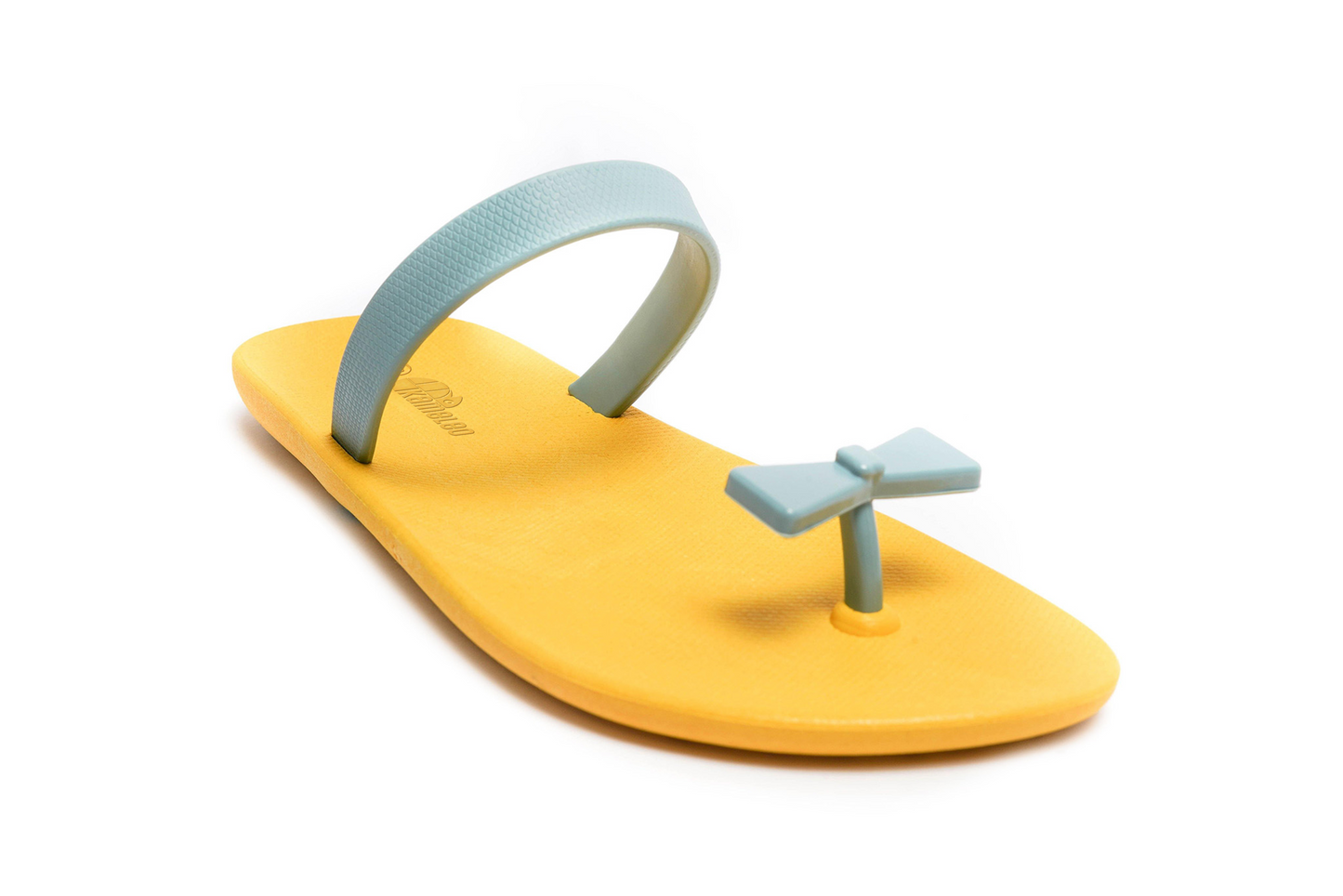 Poppi Bow Yellow Sole Grey Strap