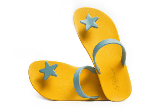 Poppi Star Yellow Sole Grey Strap