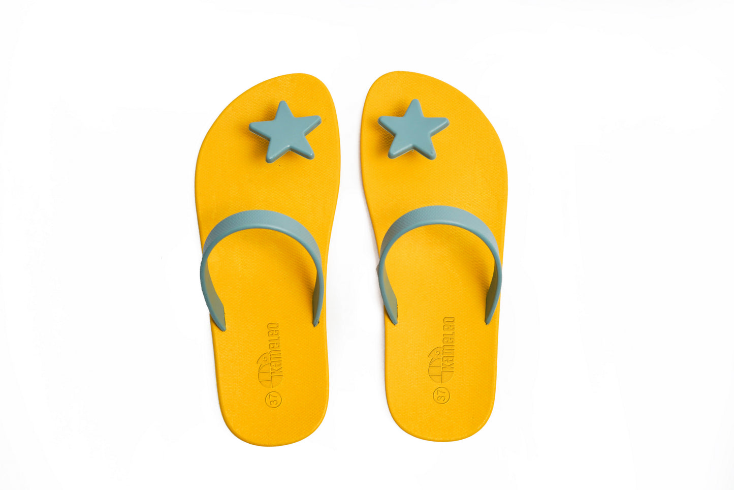 Poppi Star Yellow Sole Grey Strap