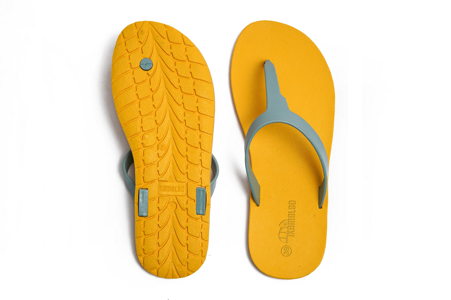 Thongs Yellow Sole Grey Strap