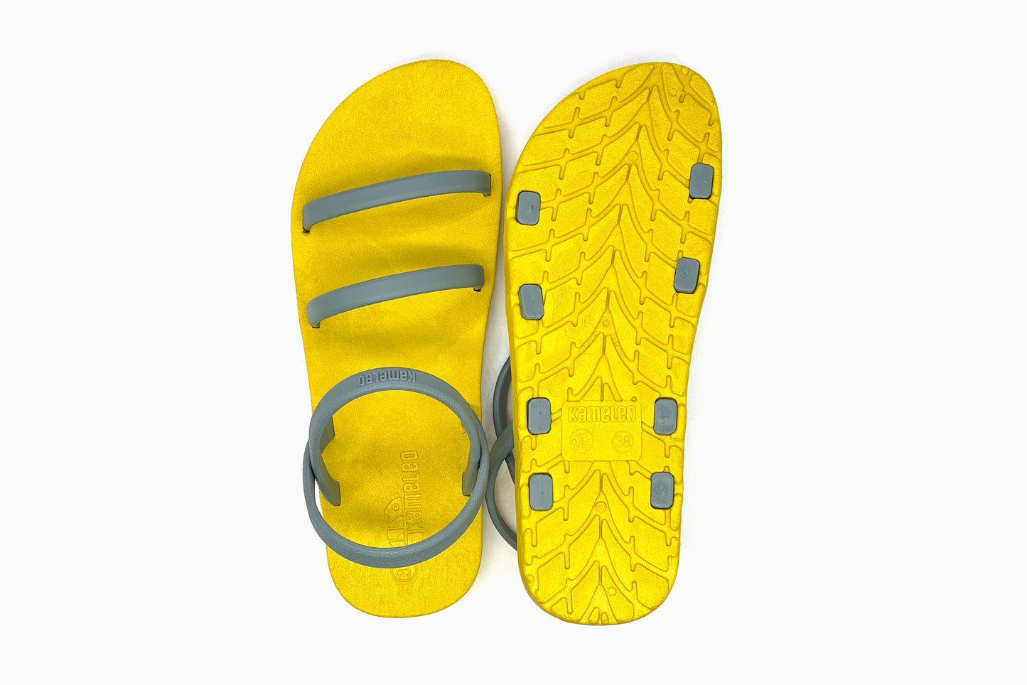 Twin Slim Yellow Sole Grey Strap