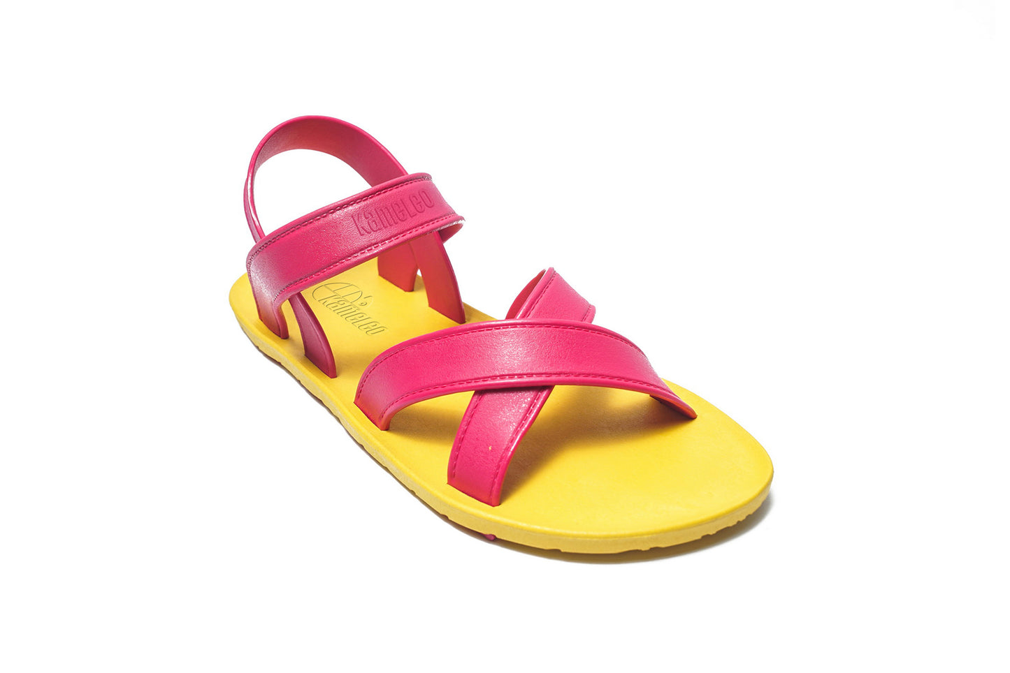Cross Plus Kids Yellow Sole Pink Strap