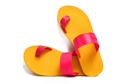 Pop Thumb Yellow Sole Pink Strap