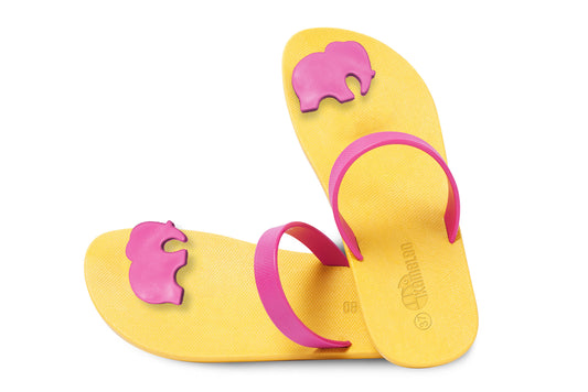 Poppi Ellie Yellow Sole Pink Strap