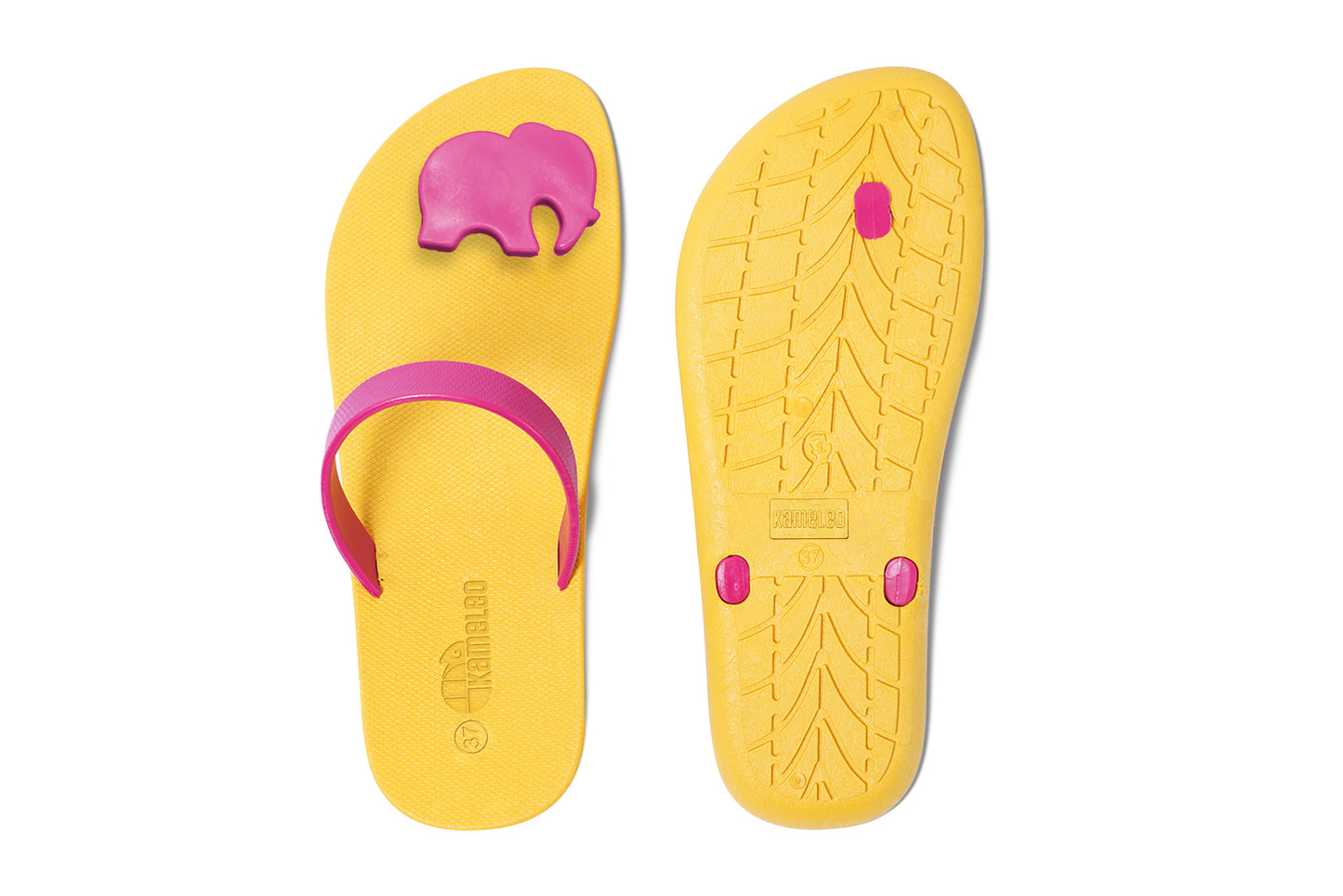 Poppi Ellie Yellow Sole Pink Strap