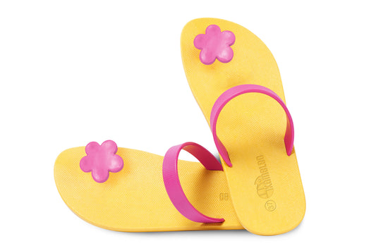 Poppi Flora Yellow Sole Pink Strap