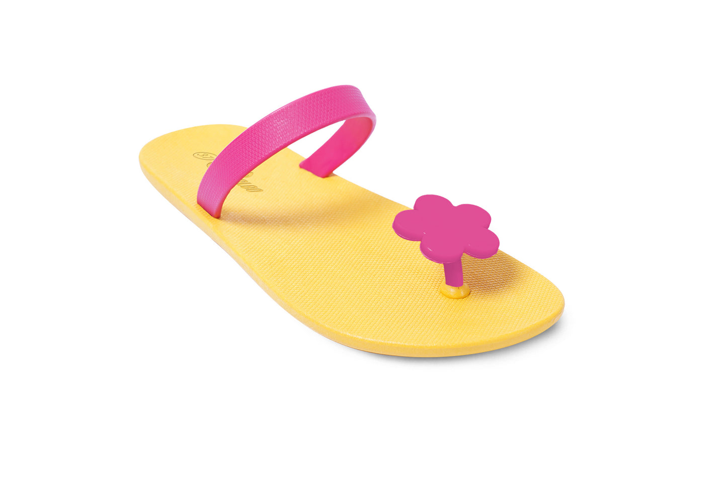 Poppi Flora Yellow Sole Pink Strap