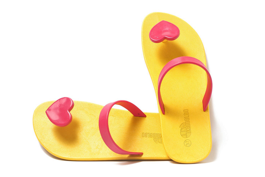 Poppi Heart Yellow Sole Pink Strap