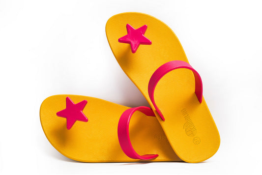 Poppi Star Yellow Sole Pink Strap