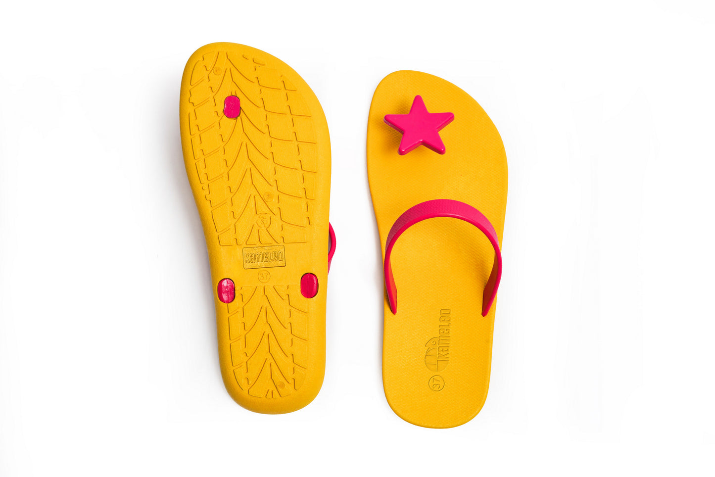Poppi Star Yellow Sole Pink Strap