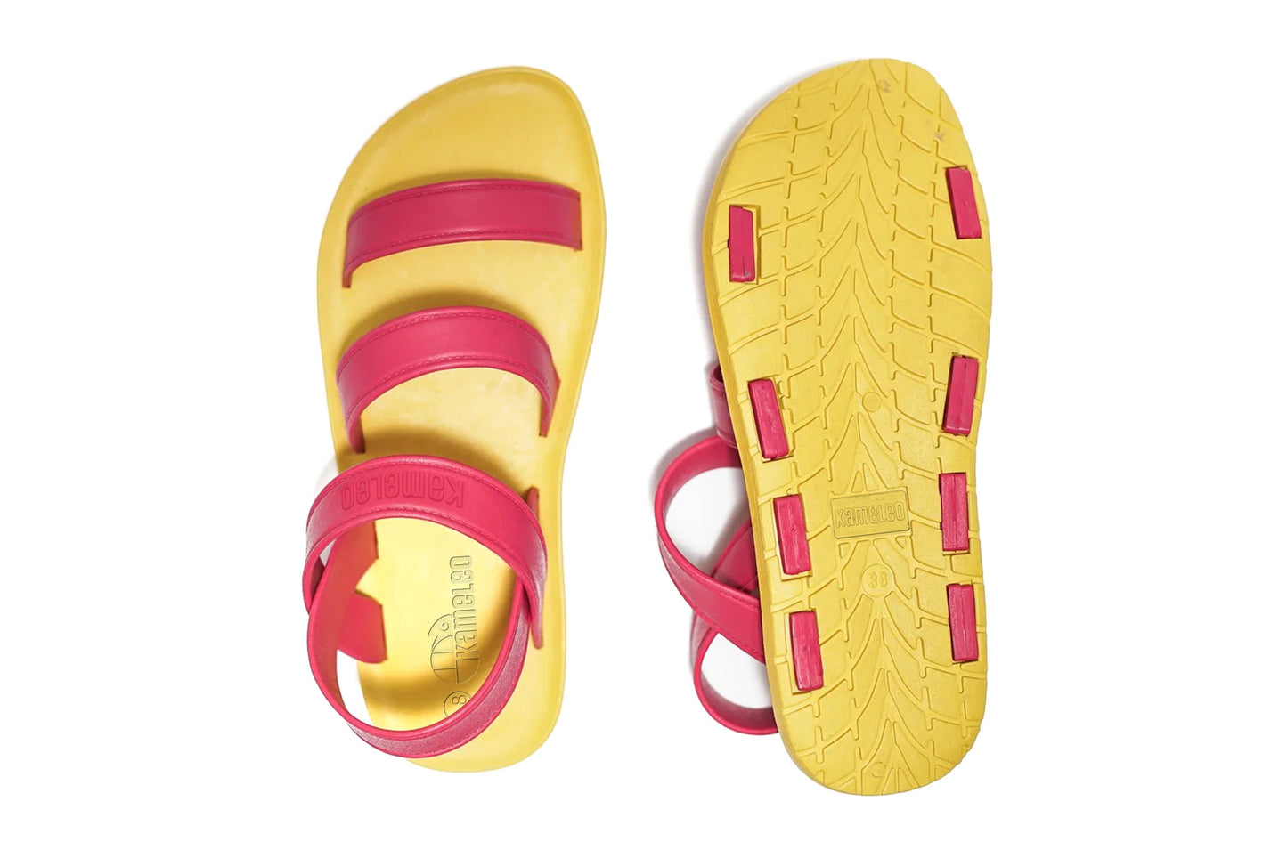 Twin Plus Yellow Sole Pink Strap
