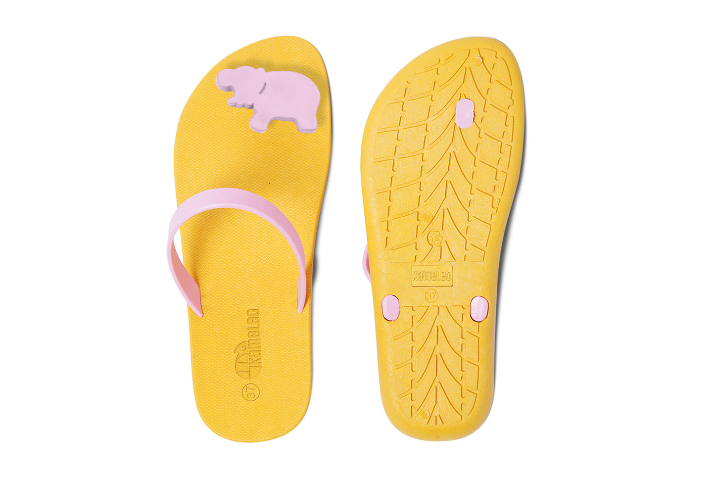 Poppi Hippo Yellow Sole LightPink Strap