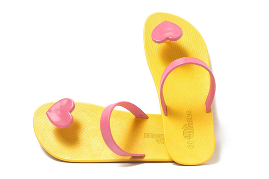 Poppi Heart Yellow Sole LightPink Strap