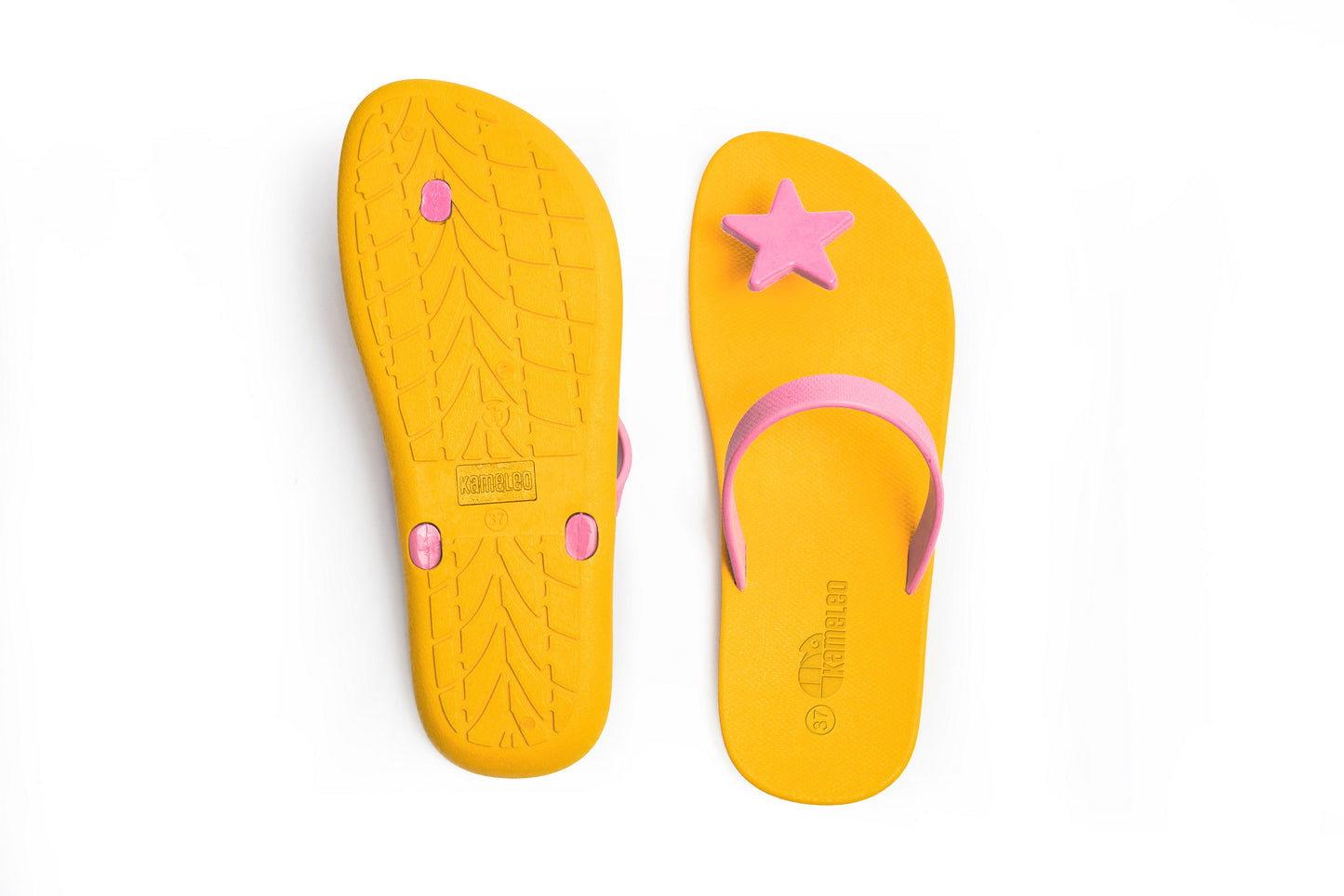 Poppi Star Yellow Sole LightPink Strap