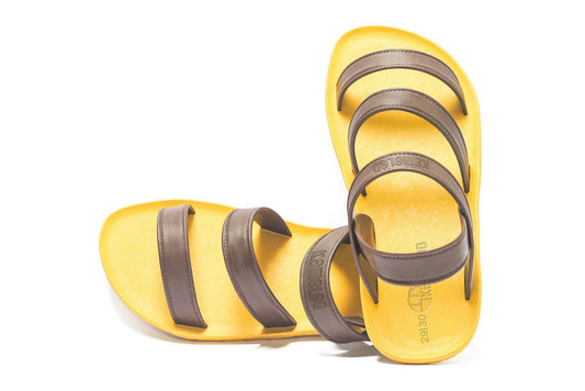 Twin Plus Kids Yellow Sole Brown Strap