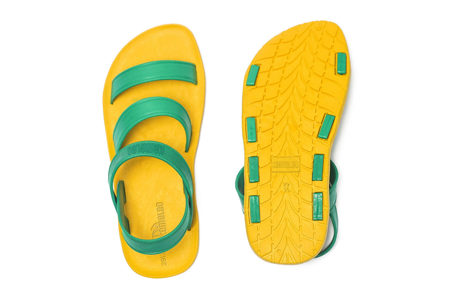 Twin Plus Kids Yellow Sole Green Strap