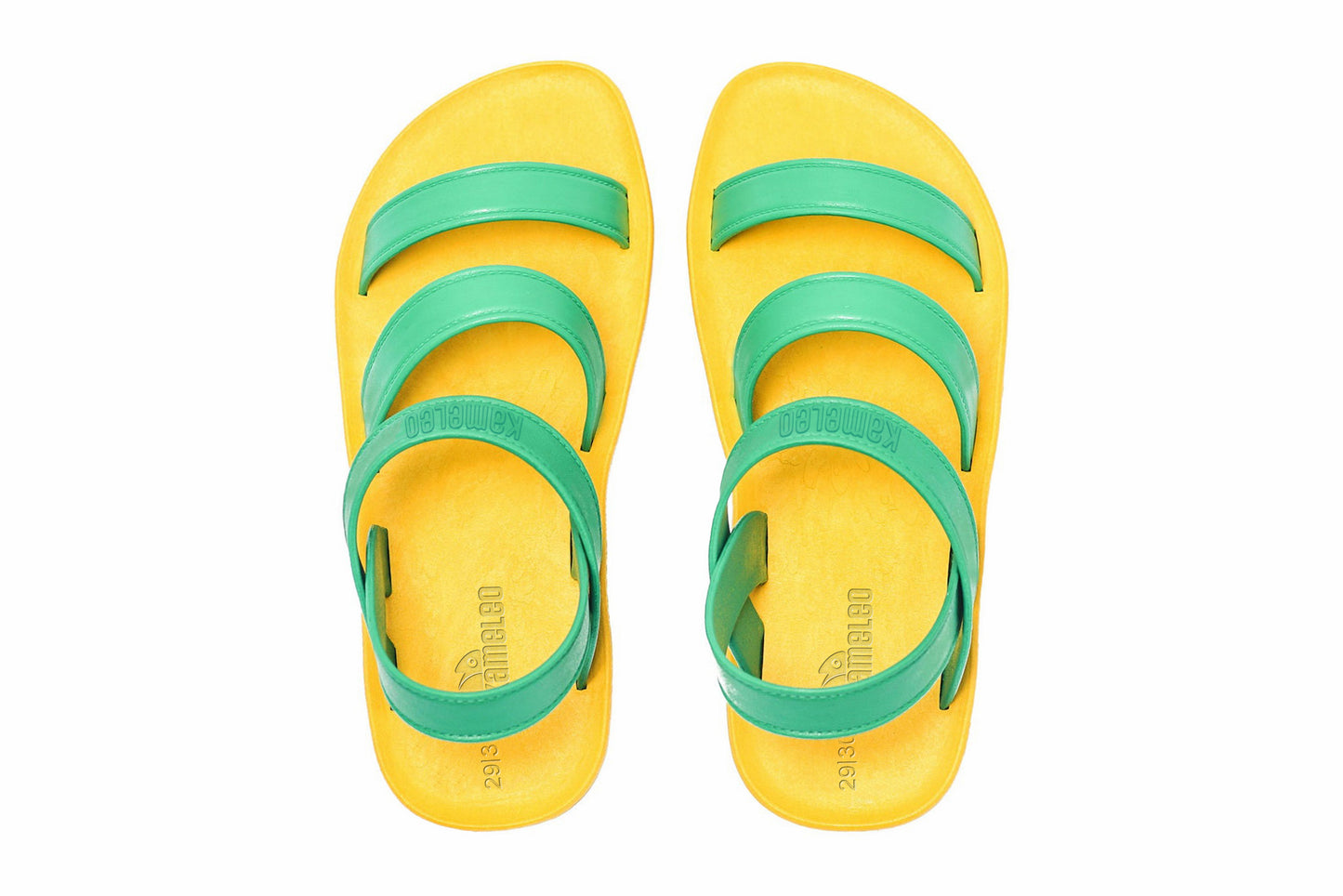 Twin Plus Kids Yellow Sole Green Strap