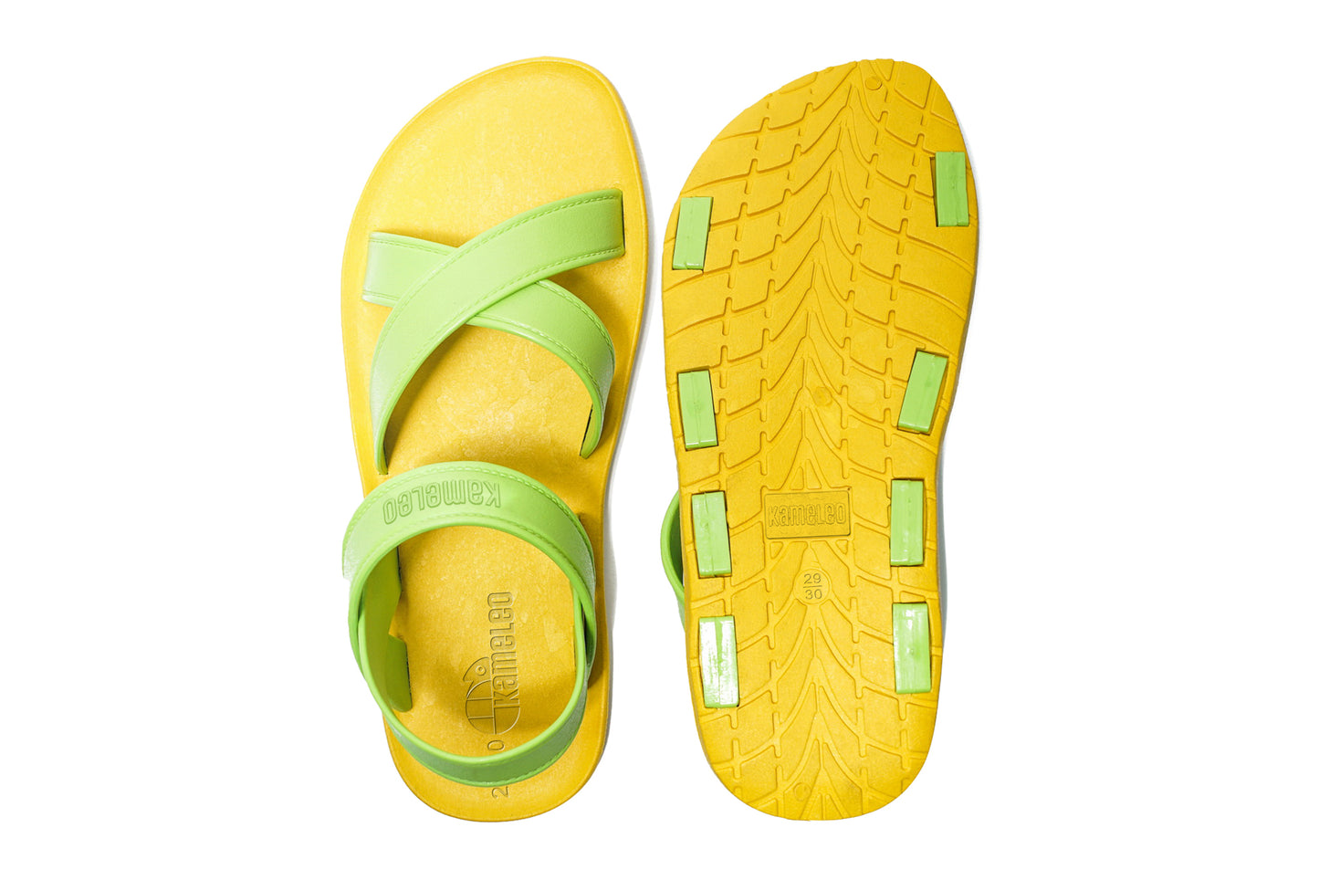 Cross Plus Kids Yellow Sole Lime Strap