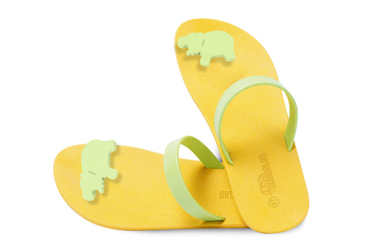 Poppi Hippo Yellow Sole Lime Strap
