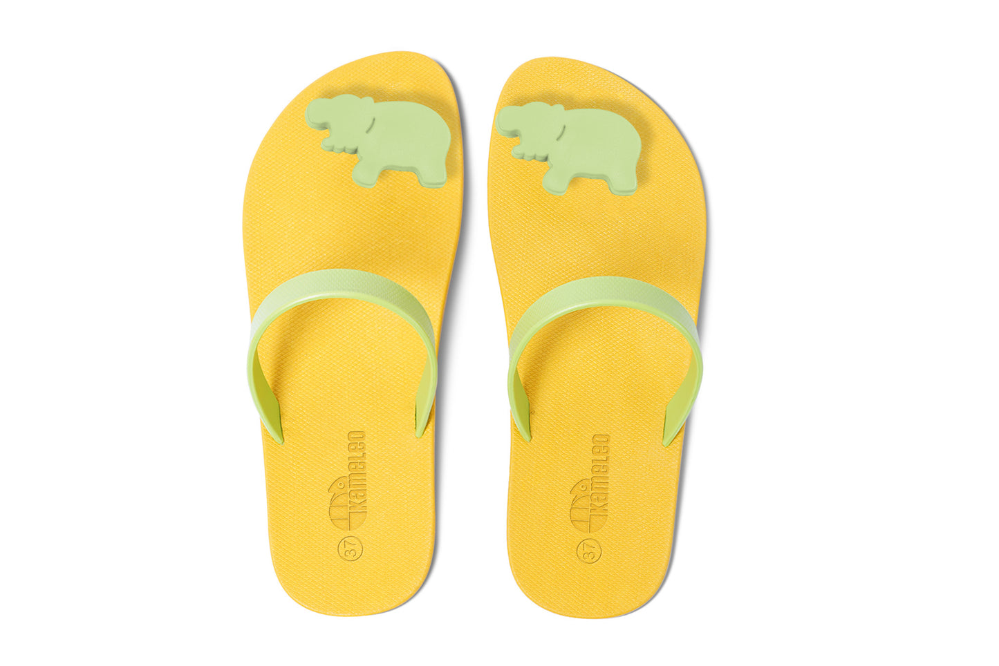 Poppi Hippo Yellow Sole Lime Strap