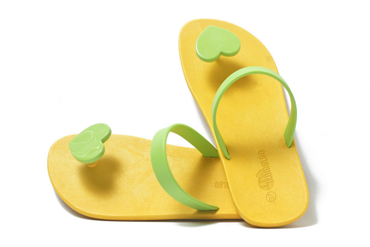 Poppi Heart Yellow Sole Lime Strap