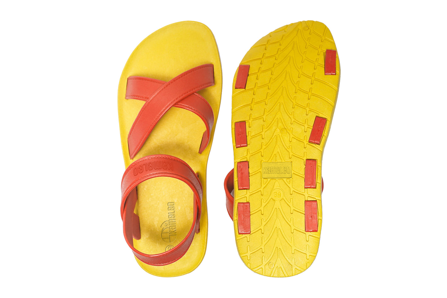 Cross Plus Yellow Sole Orange Strap