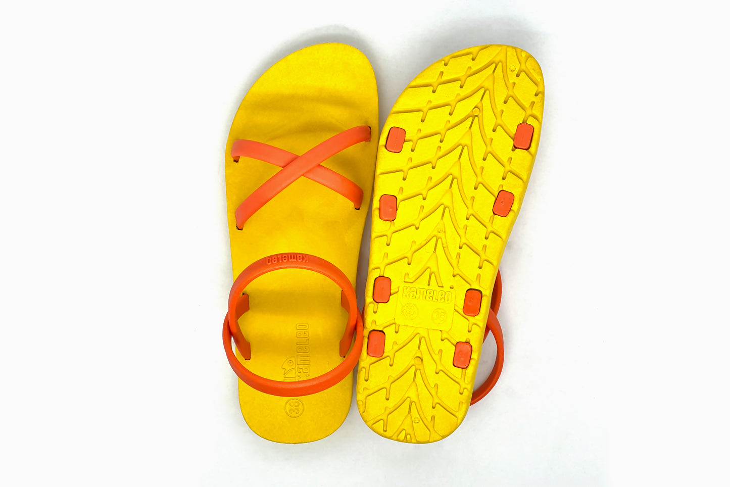 Cross Slim Yellow Sole Orange Strap