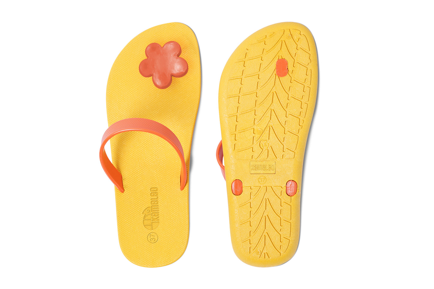 Poppi Flora Yellow Sole Orange Strap