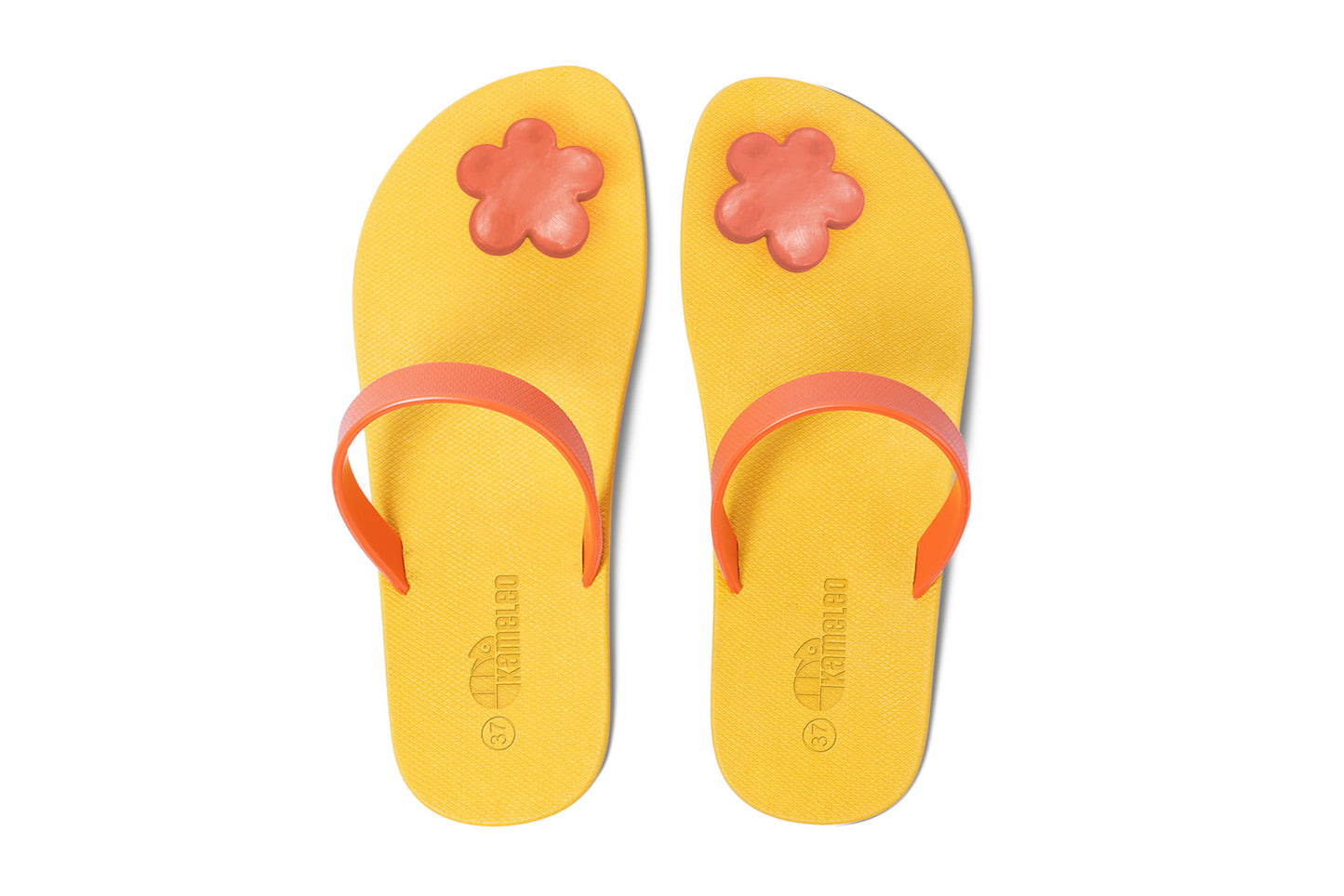 Poppi Flora Yellow Sole Orange Strap