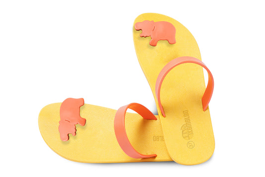 Poppi Hippo Yellow Sole Orange Strap