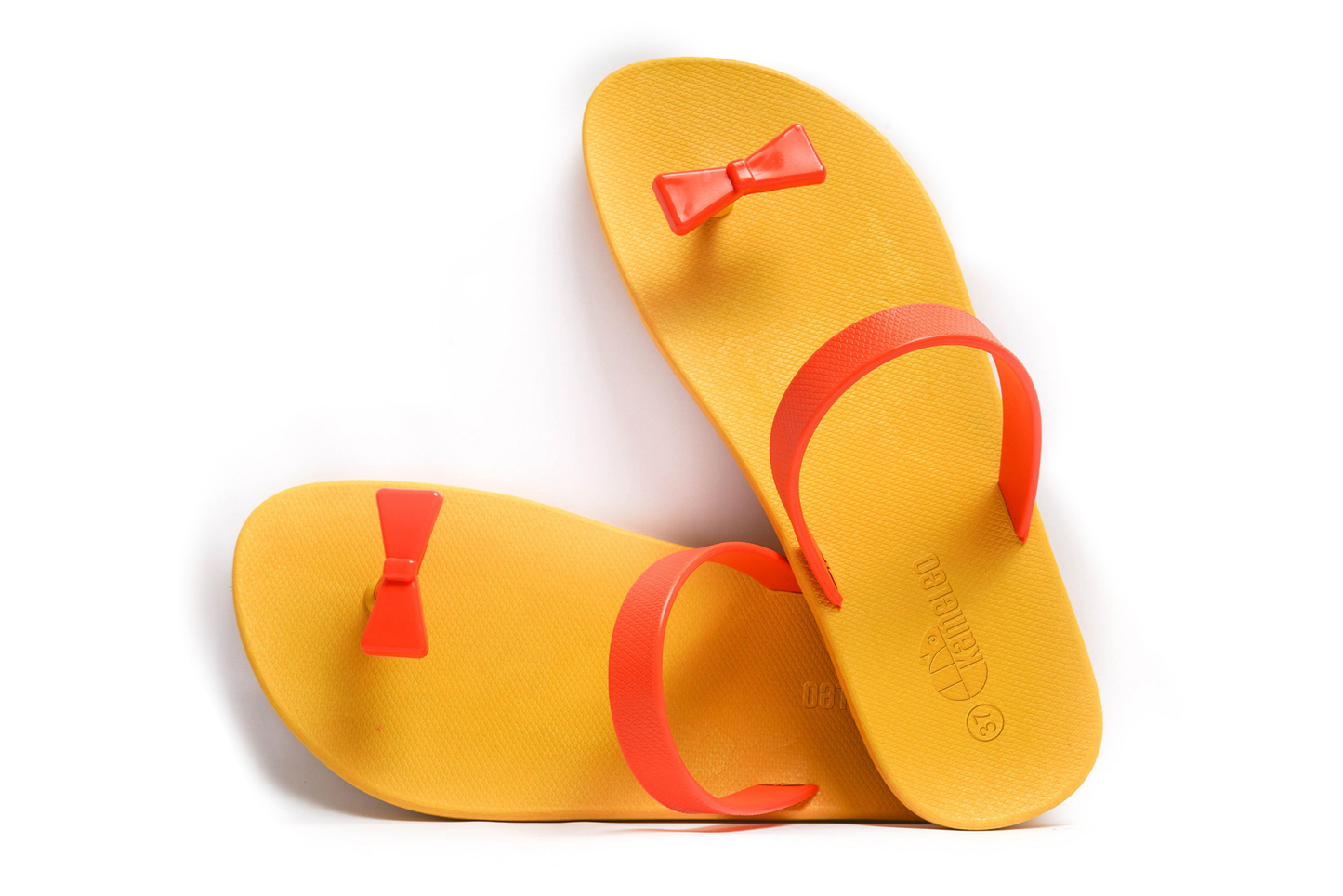 Poppi Bow Yellow Sole Orange Strap