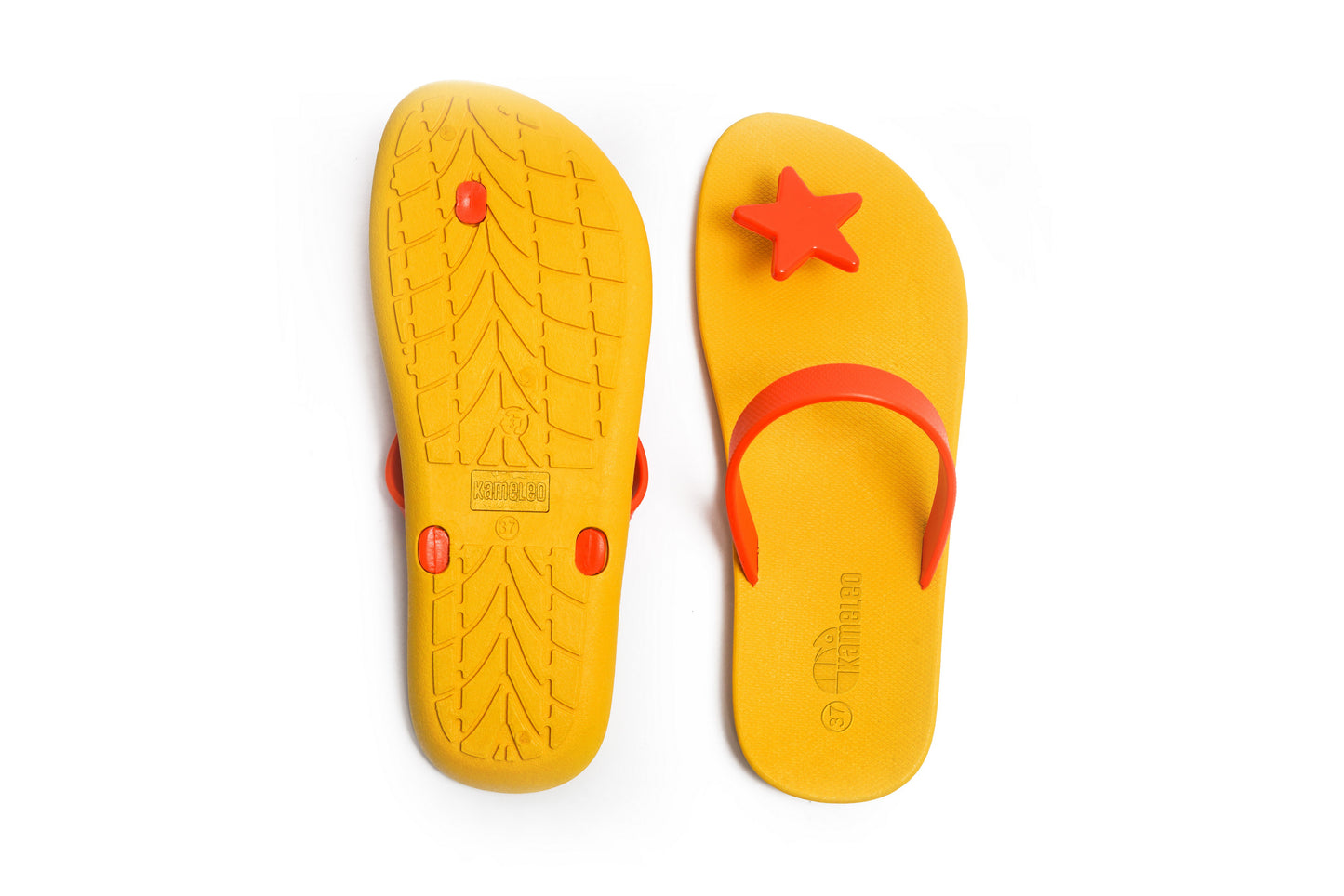 Poppi Star Yellow Sole Orange Strap