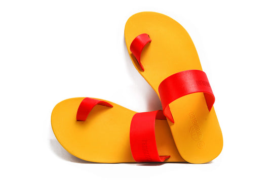 Pop Thumb Yellow Sole Red Strap