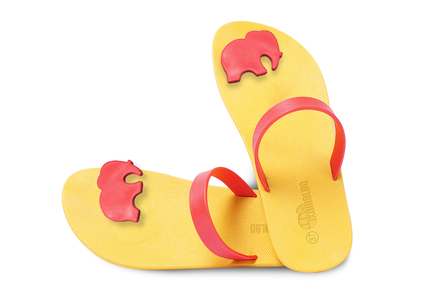 Poppi Ellie Yellow Sole Red Strap