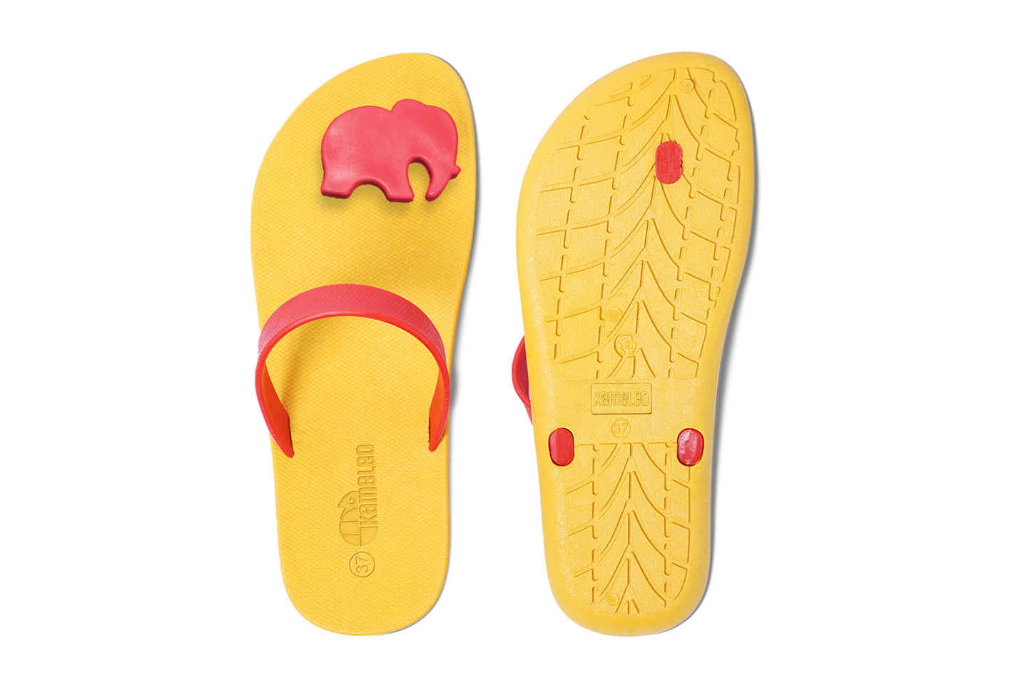 Poppi Ellie Yellow Sole Red Strap