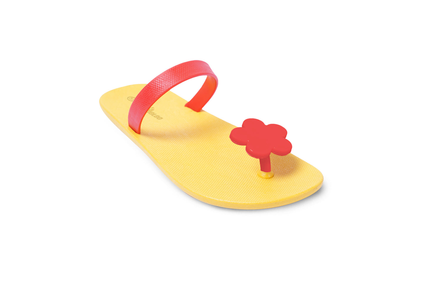 Poppi Flora Yellow Sole Red Strap