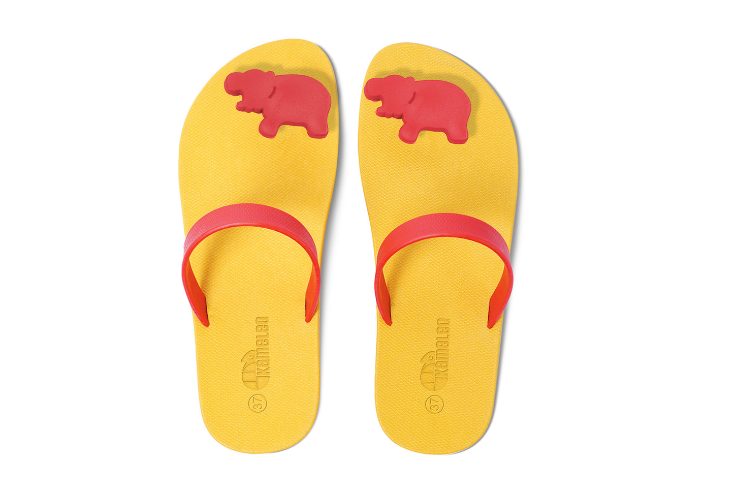 Poppi Hippo Yellow Sole Red Strap