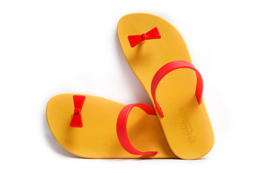 Poppi Bow Yellow Sole Red Strap
