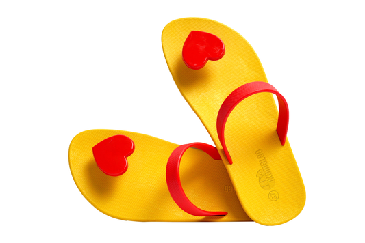 Poppi Heart Yellow Sole Red Strap