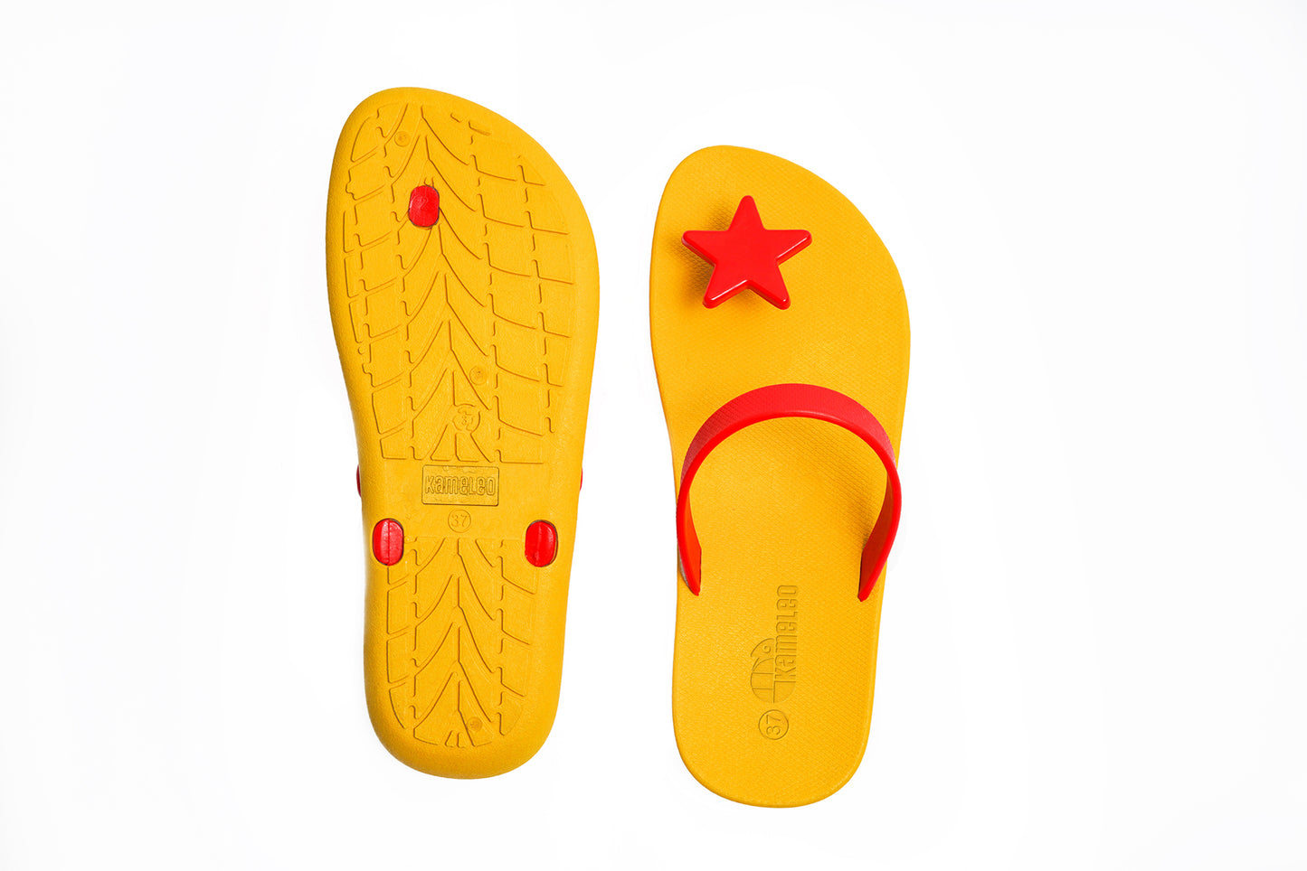 Poppi Star Yellow Sole Red Strap