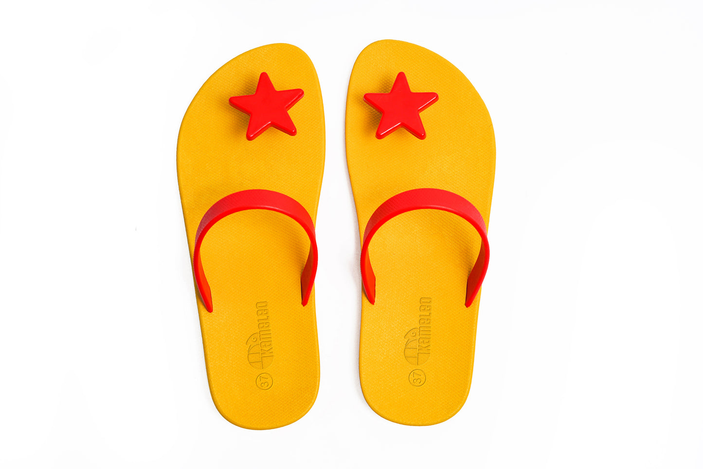 Poppi Star Yellow Sole Red Strap