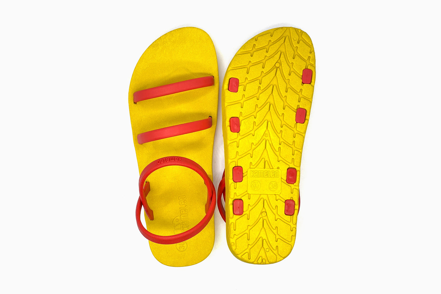 Twin Slim Yellow Sole Red Strap