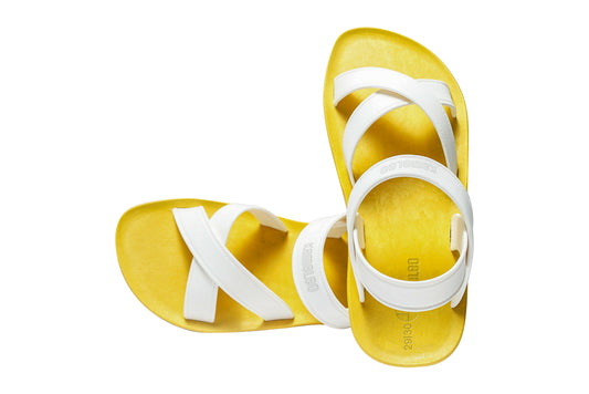 Cross Plus Kids Yellow Sole White Strap