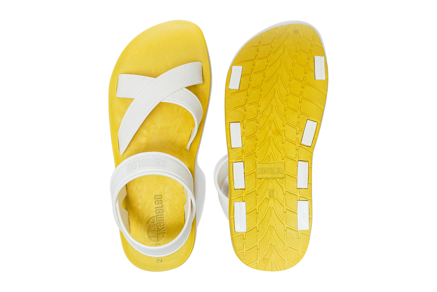 Cross Plus Kids Yellow Sole White Strap